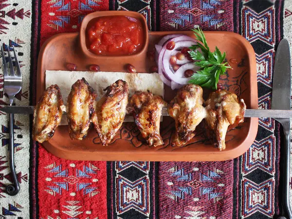 ШАШЛЫК ИЗ КУРИНЫХ КРЫЛЬЕВ